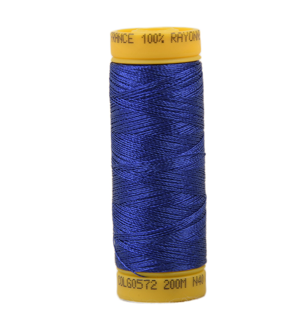 Bobine fil à broder 100% viscose 200m - Bleu Saphir C572