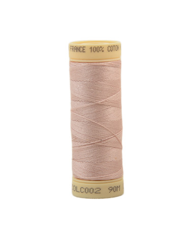 Bobina de hilo de algodón de 90 m fabricada en Francia - Rosa salmón C2