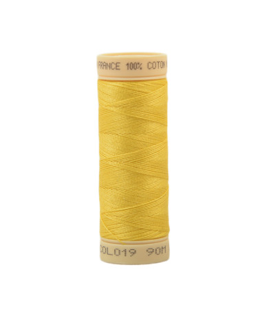 Bobina de hilo de algodón de 90 m fabricada en Francia - Amarillo C19