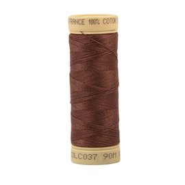 Bobine fil coton 90m fabriqué en France - Marron chataign C37