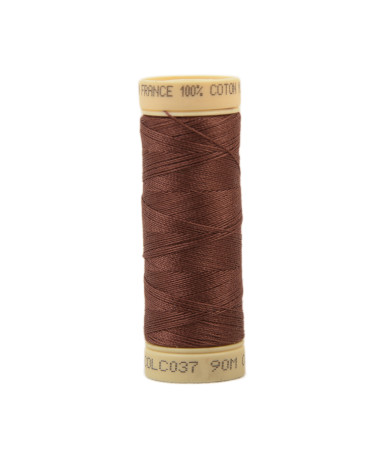 Bobine fil coton 90m fabriqué en France - Marron chataign C37