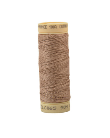Bobina de hilo de algodón de 90 m fabricada en Francia - Beige C65