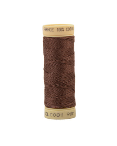 90m cotton thread spool made in France - Tabac C81