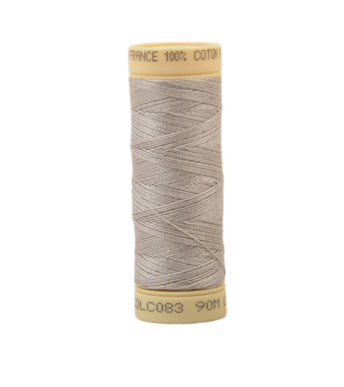 Bobina de hilo de algodón de 90 m fabricada en Francia - Gris claro C83