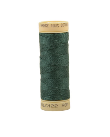 Bobina de hilo de algodón de 90 m fabricada en Francia - Verde helecho C122