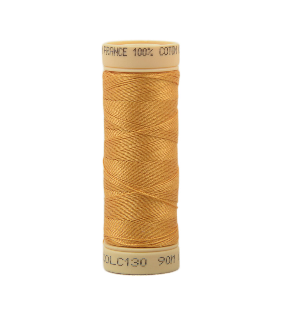 90m cotton thread spool made in France - Melon yellow C130