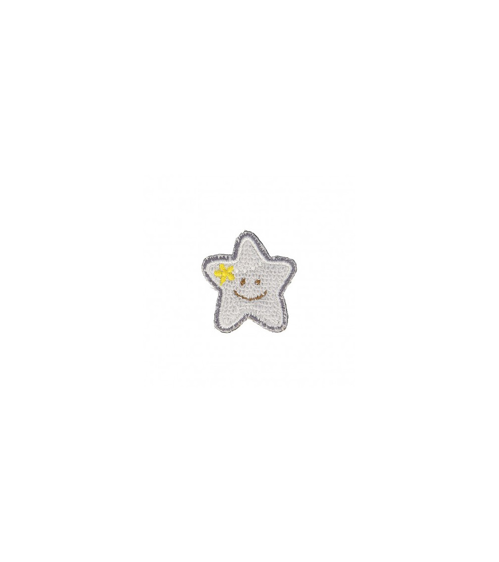 Set of 3 iron-on patches Small blue star 3cm x 2.5cm