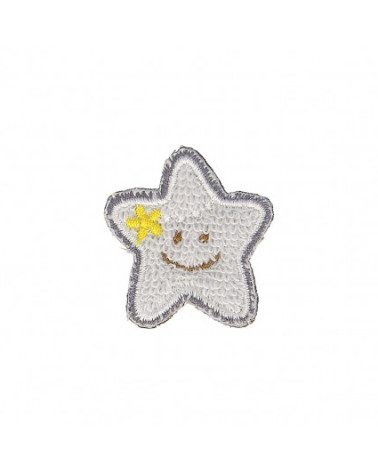 Set of 3 iron-on patches Small blue star 3cm x 2.5cm