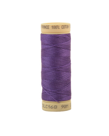 Bobina de hilo de algodón de 90 m fabricada en Francia - Clematita violeta C168