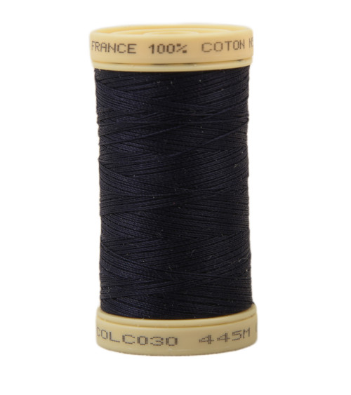 Bobina de hilo 100% algodón fabricada en Francia 445m - Azul marino C30