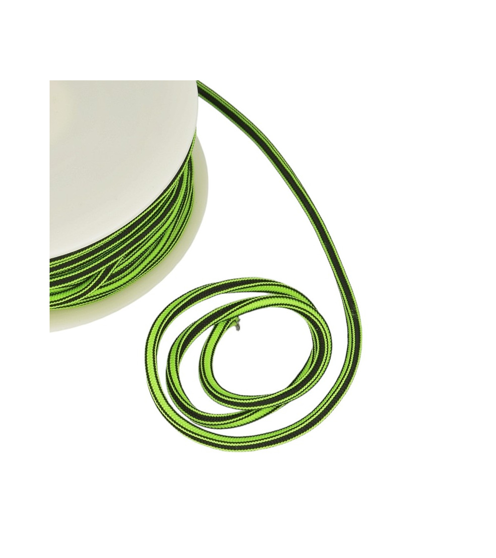 Bobine 25m Cordon carré  4 mm Vert  fluo