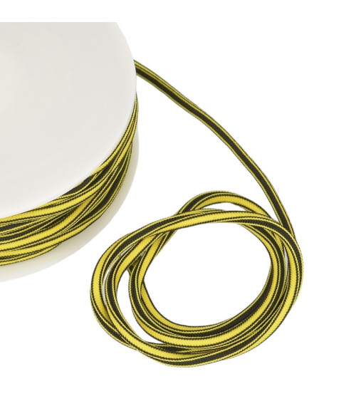 Bobine 25m Cordon carré  4 mm Jaune fluo