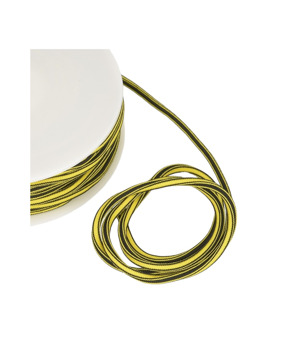 Bobine 25m Cordon carré  4 mm Jaune fluo