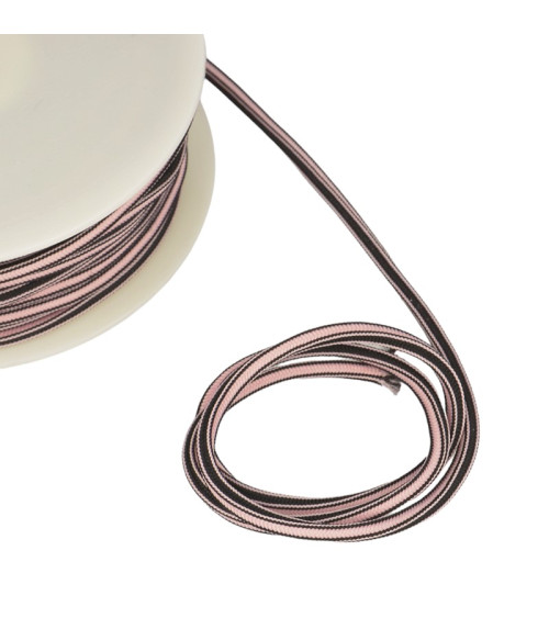 Bobine 25m Cordon carré  4 mm Rose Clair