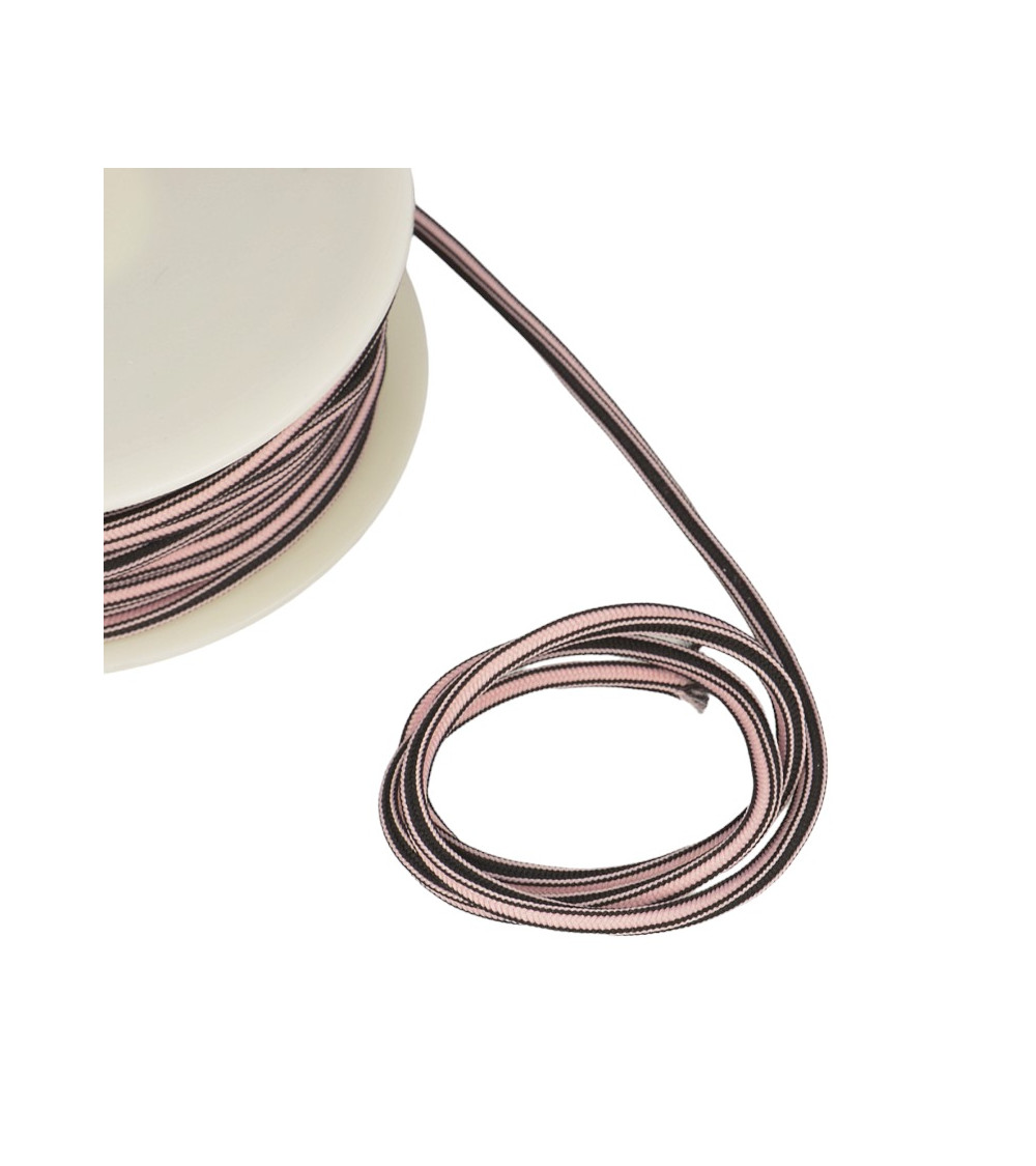 Bobine 25m Cordon carré  4 mm Rose Clair