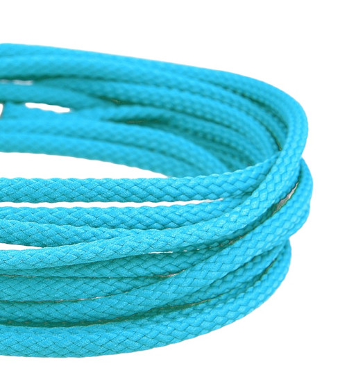 Bobine 50m Cordon damier polyester 6mm turquoise