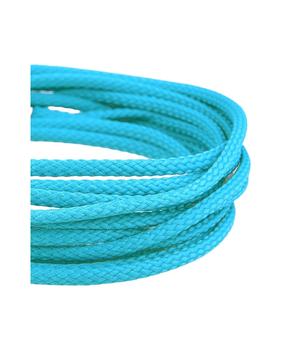 50m spool of 6mm turquoise polyester checkered cord