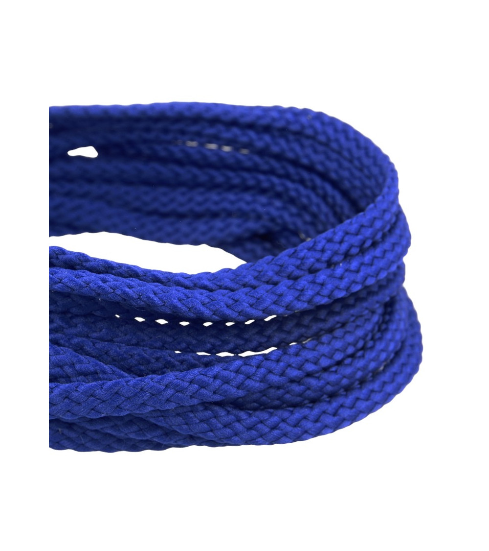 Bobine 50m Cordon damier polyester 6mm bleu roy