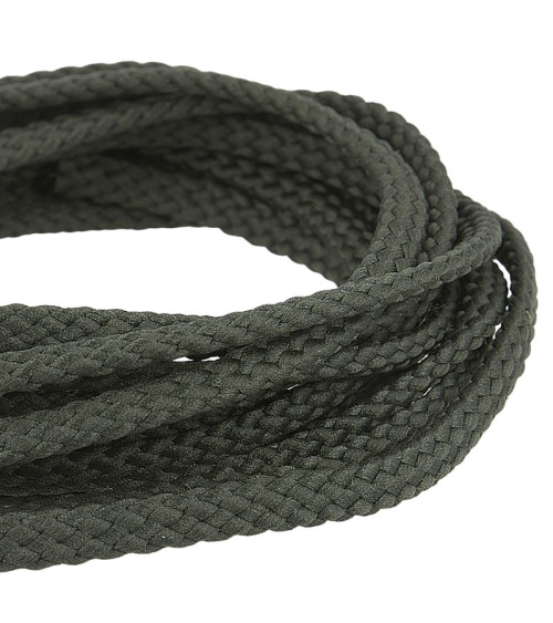 Bobine 50m Cordon damier polyester 6mm gris noir