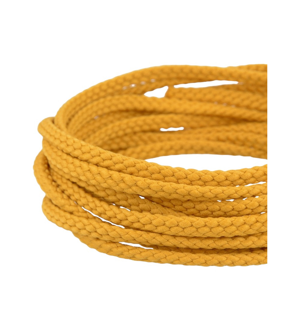Bobine 50m Cordon damier polyester 6mm moutarde