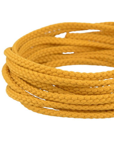 Bobine 50m Cordon damier polyester 6mm moutarde