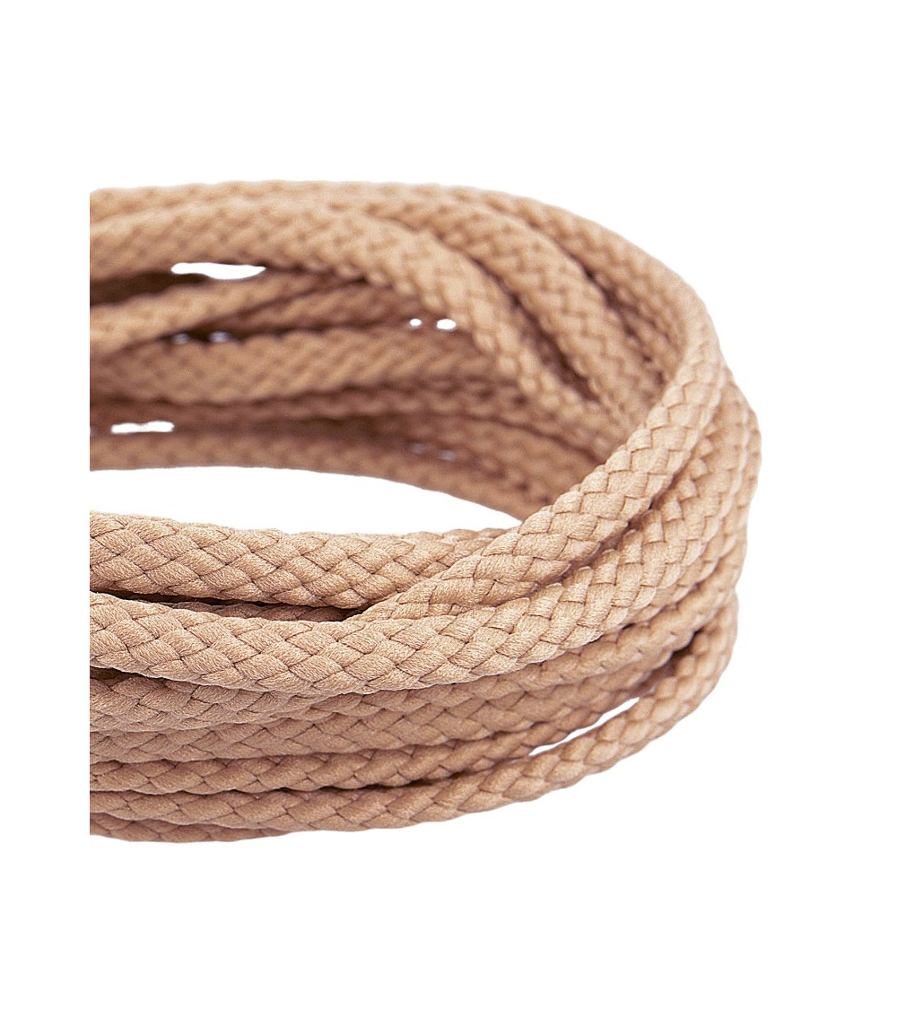 Bobine 50m Cordon damier polyester 6mm beige foncé
