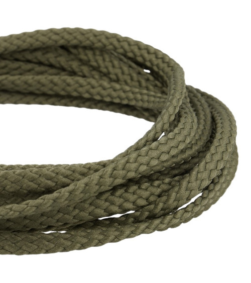 Bobine 50m Cordon damier polyester 6mm vert kaki