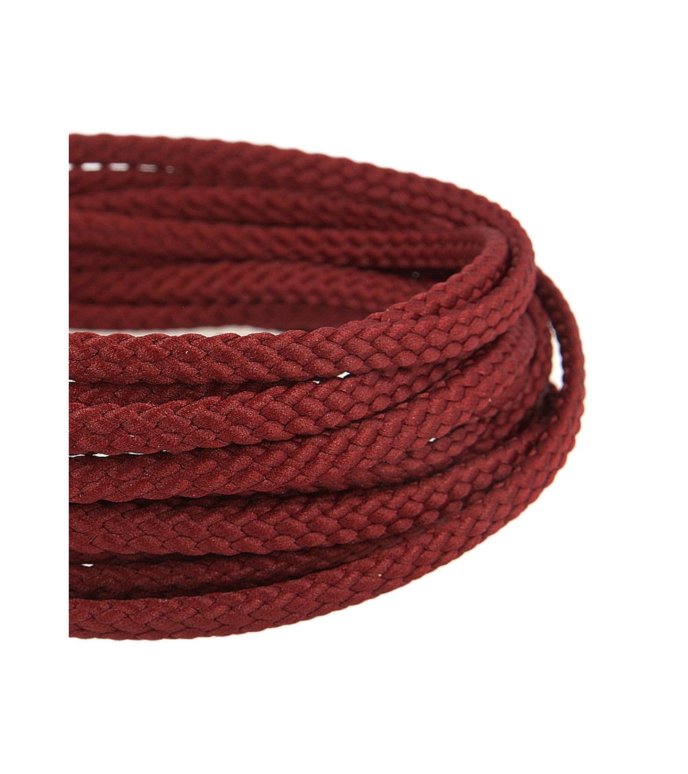 Bobina de 50m Cordón poliéster cuadros 6mm burdeos
