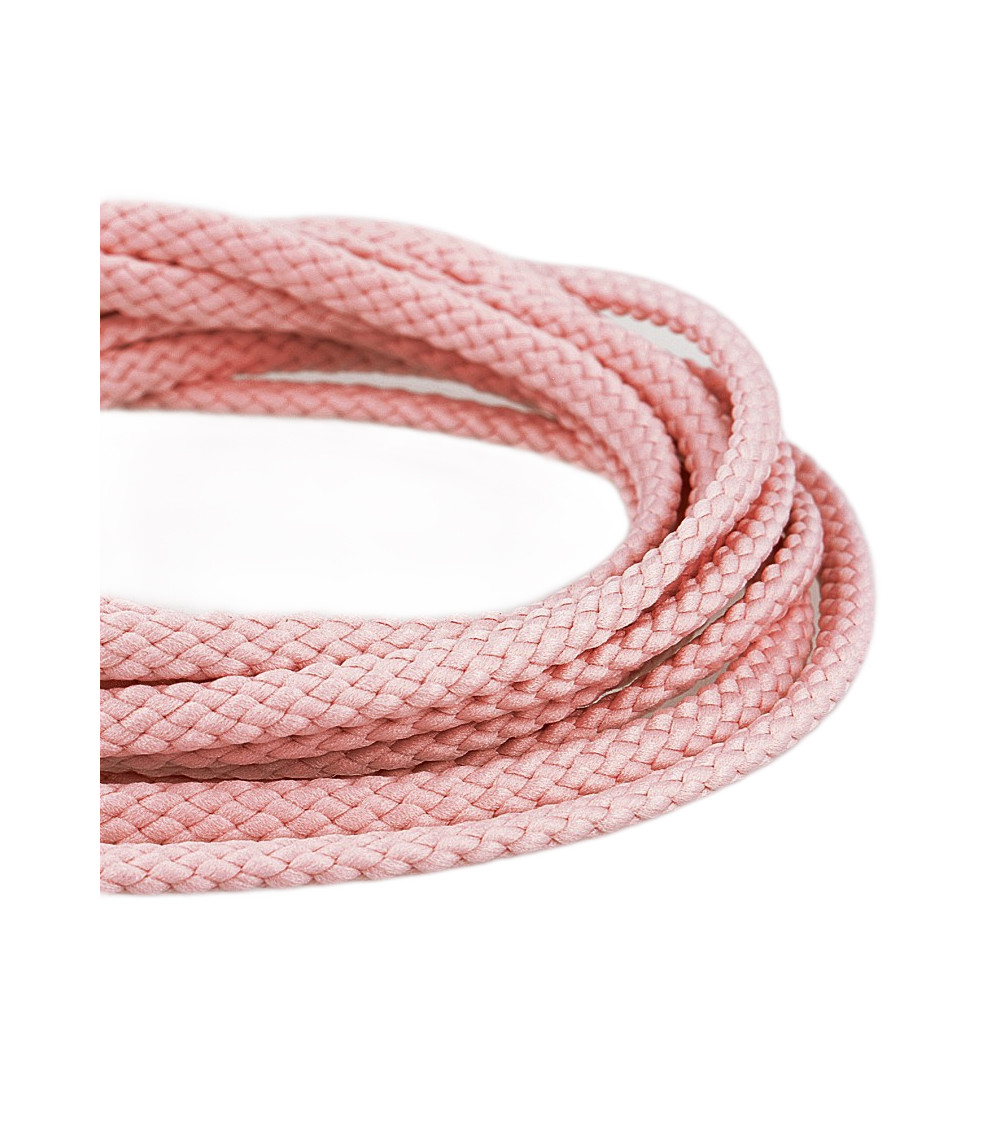 Bobine 50m Cordon damier polyester 6mm rose clair
