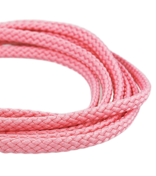 Bobine 50m Cordon damier polyester 6mm fuchsia clair