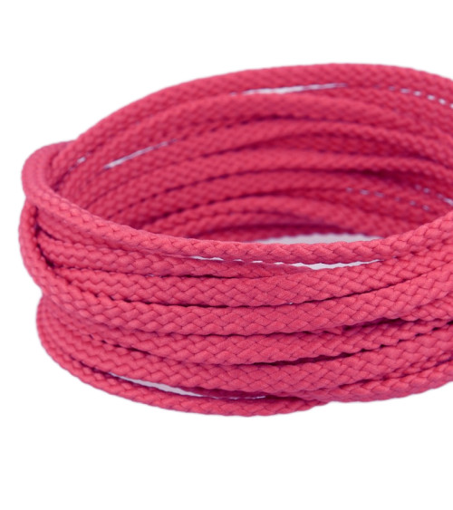 Bobine 50m Cordon damier polyester 6mm vieux rose