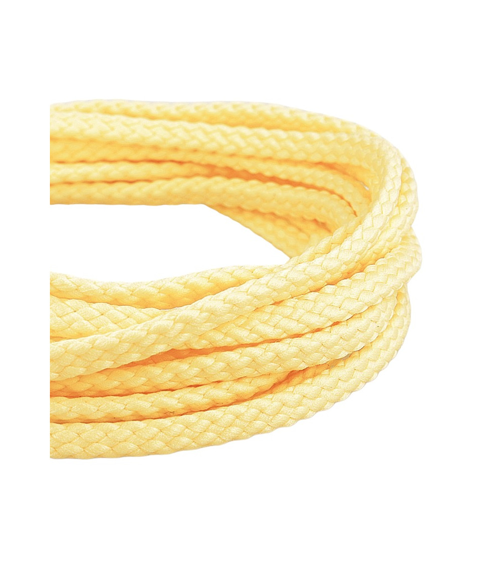 Bobine 50m Cordon damier polyester 6mm jaune paille