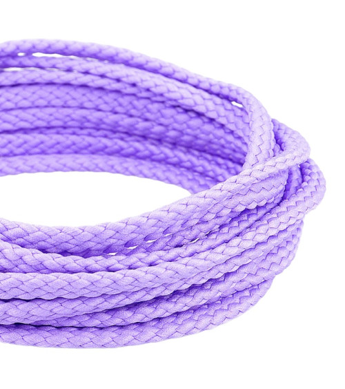 Bobine 50m Cordon damier polyester 6mm mauve