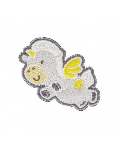 Juego de 3 parches termoadhesivos de unicornio azul de 4 cm x 4,5 cm