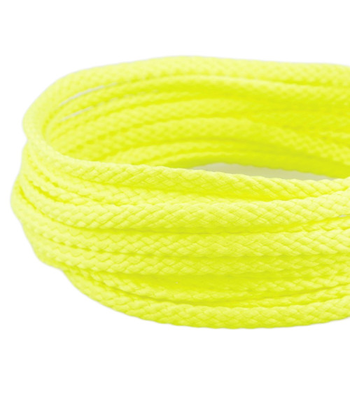 Bobine 50m Cordon damier polyester 6mm jaune fluo