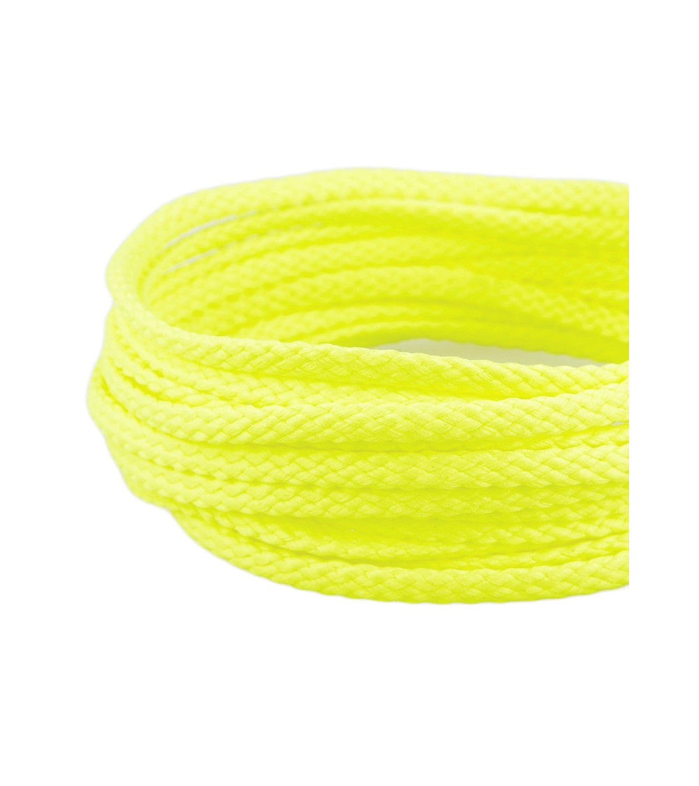 Bobina de 50m cordón de poliéster damero 6mm amarillo flúor