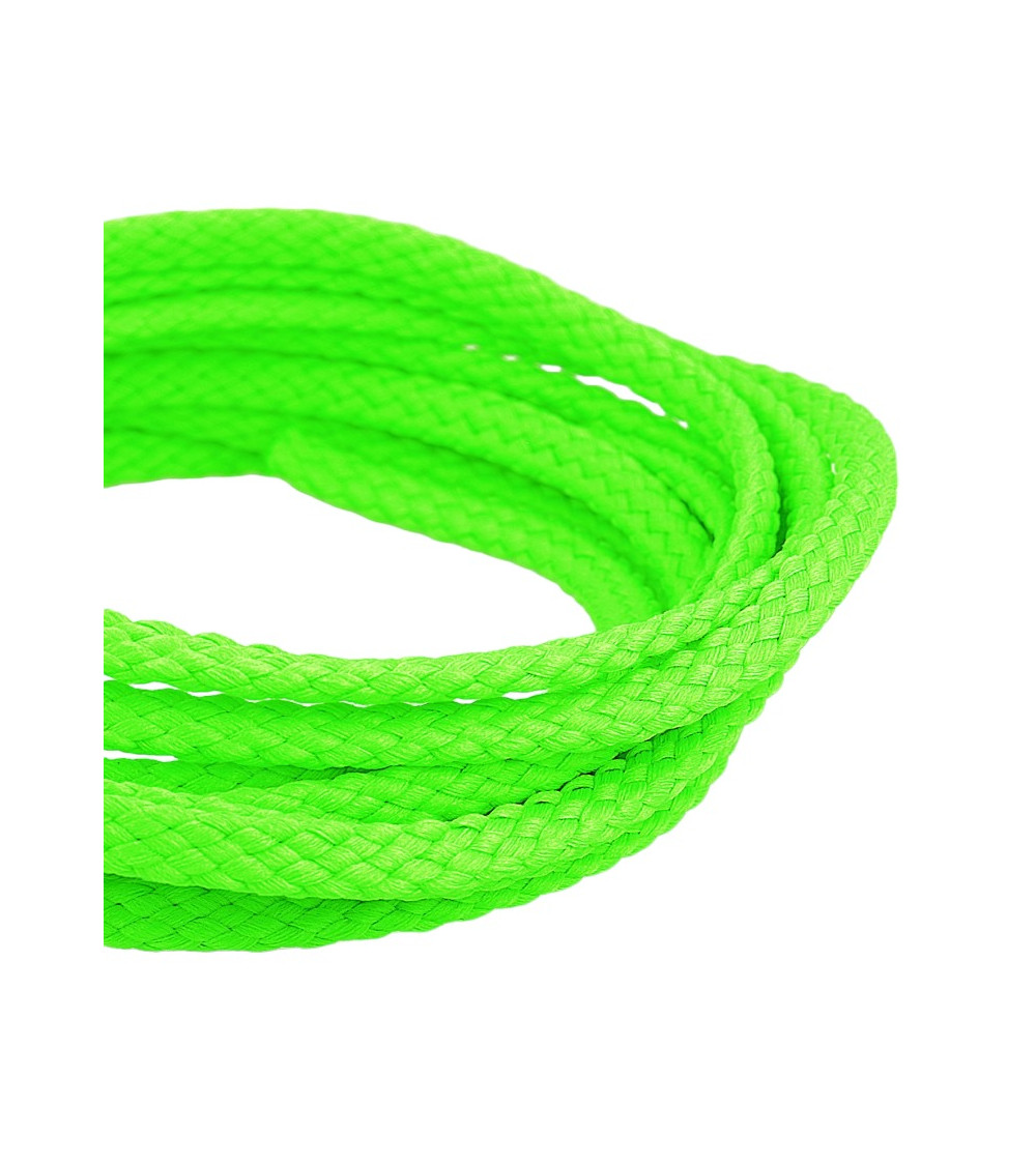 Bobine 50m Cordon damier polyester 6mm vert fluo