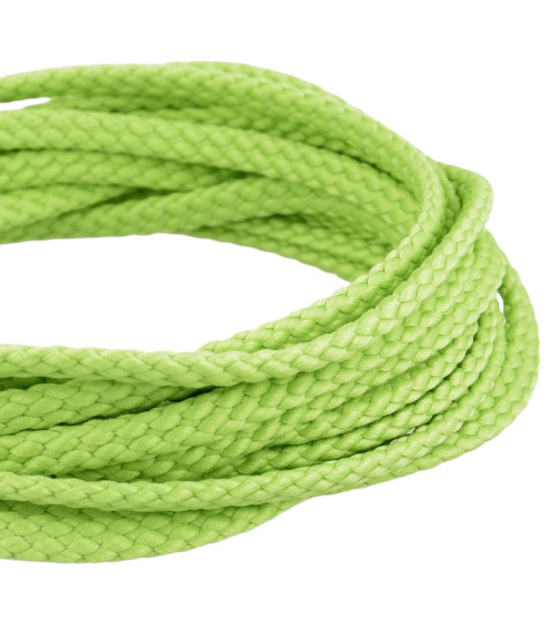 Bobine 50m Cordon damier polyester 6mm vert pale