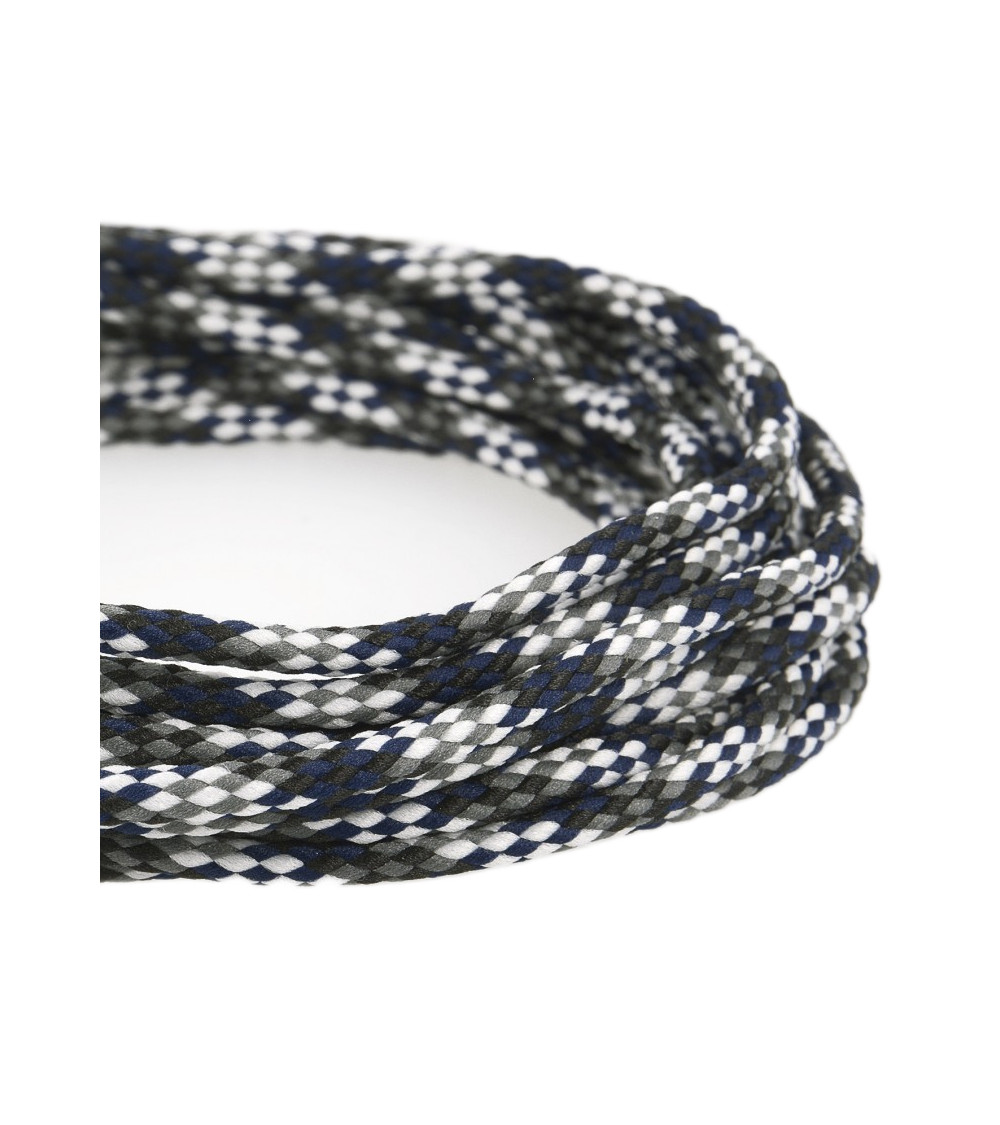 50 m Spule, Schachbrett-Polyesterschnur, 6 mm, Schwarz/Weiß/Blau/Grau
