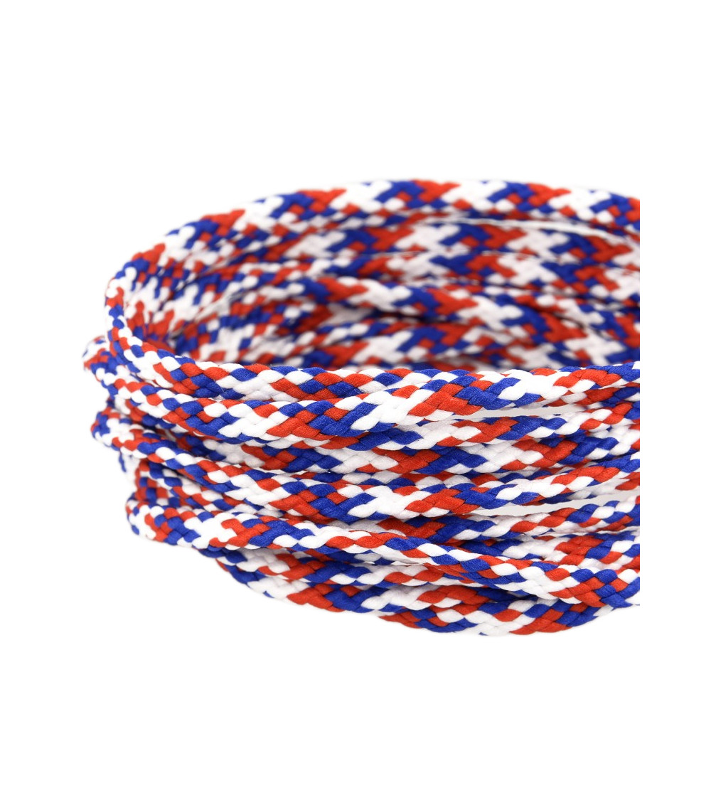 50 m Spule Schachbrett-Polyesterschnur 6 mm blau/weiß/rot