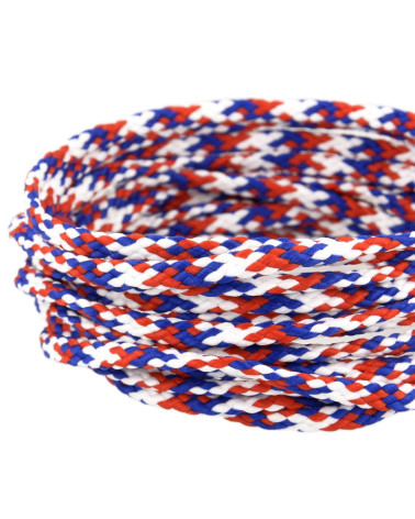 50 m Spule Schachbrett-Polyesterschnur 6 mm blau/weiß/rot