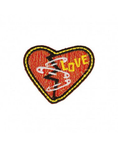 Set of 3 Broken Heart iron-on patches 3cm x 4cm