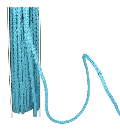 Bobine 30m cordelière polyester 4mm turquoise