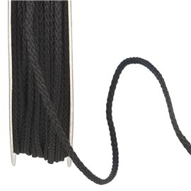 Bobine 30m cordelière polyester 4mm noir