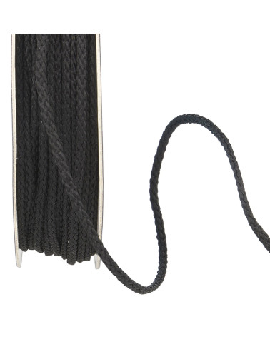 Bobina da 30 m di cordoncino in poliestere da 4 mm nero