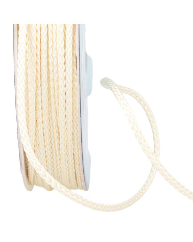 Bobine 30m cordelière polyester 4mm ecru foncé