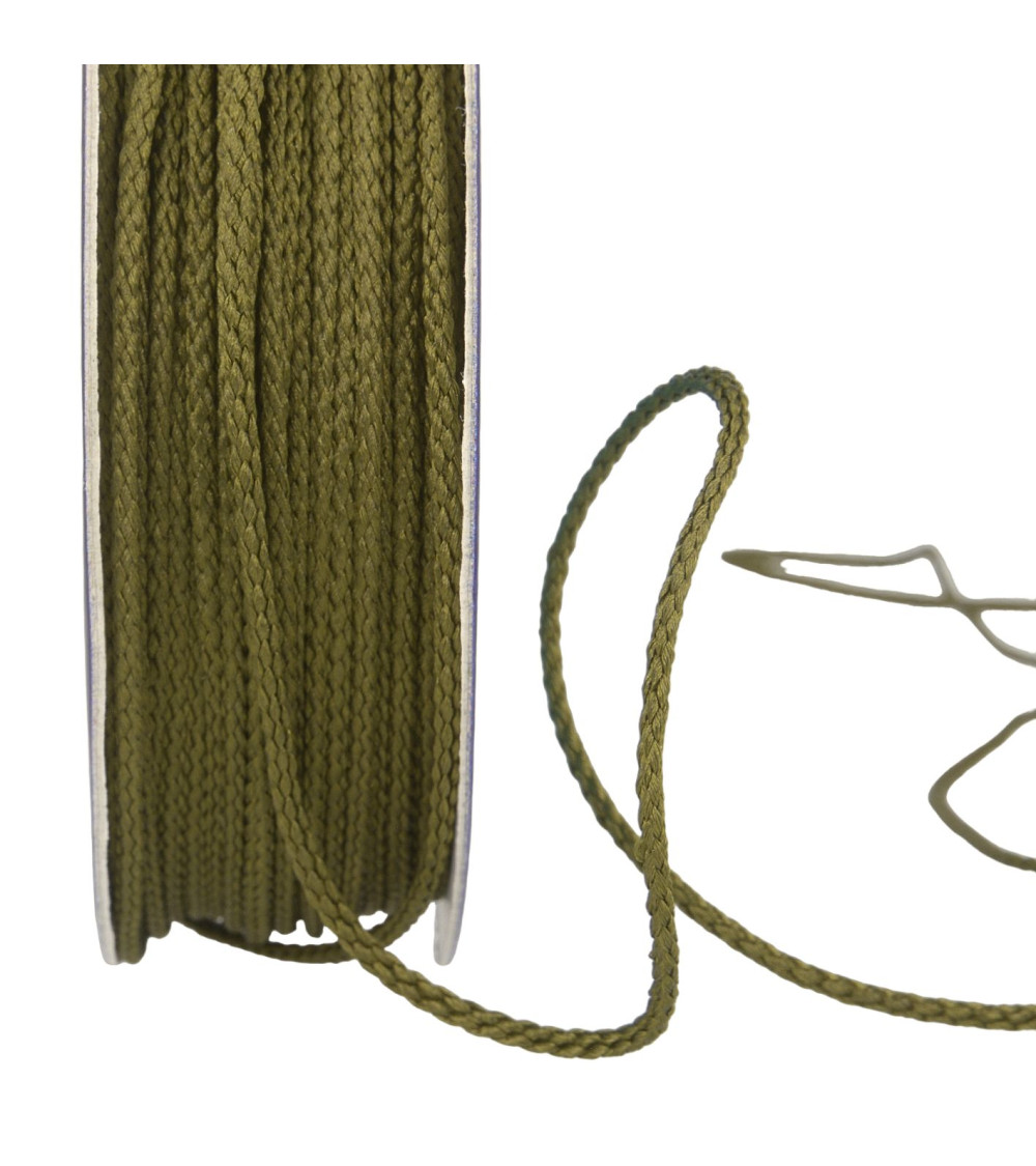 30m spool of polyester cord 4mm khaki