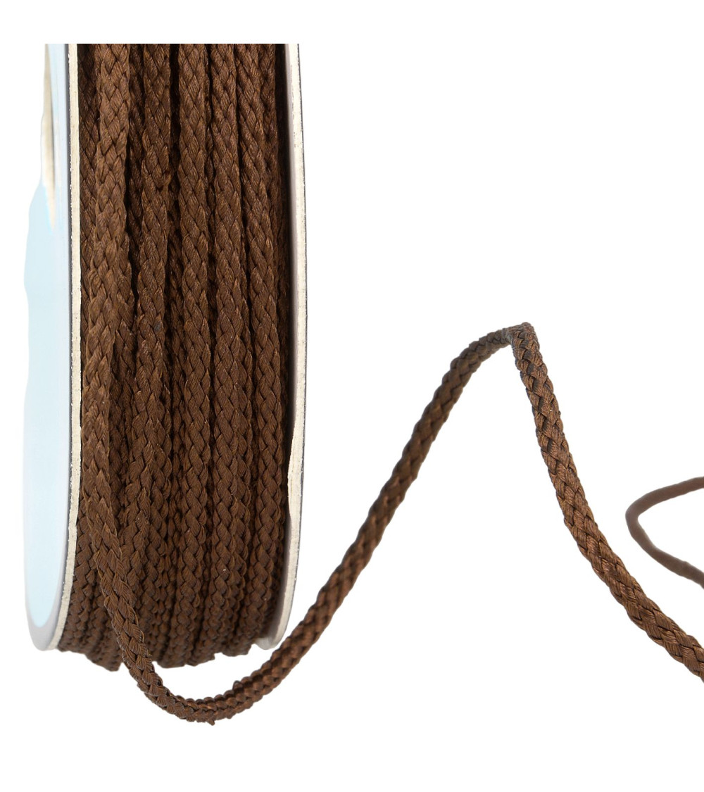 30m reel polyester cord 4mm coffee brown