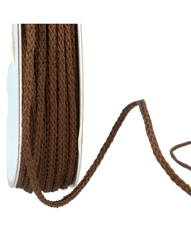 Bobine 30m cordelière polyester 4mm marron cafe