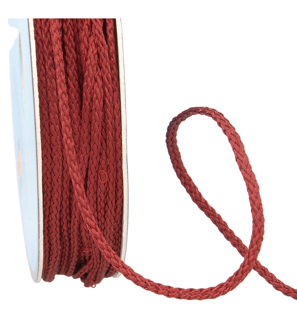 Reel 30m polyester cord 4mm burgundy